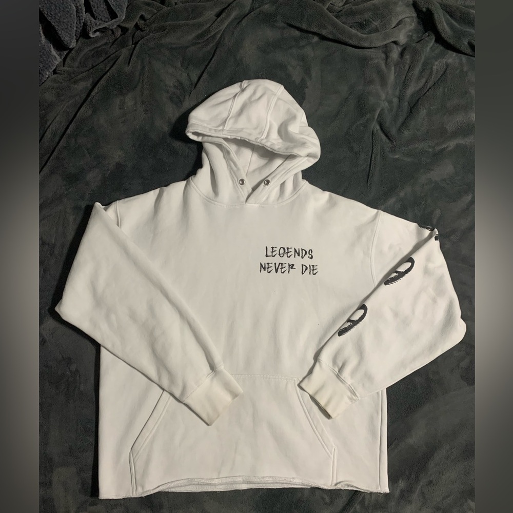 999 Juice Wrld Legends Never Die White Hoodie Size Large Moonlight Hoodie